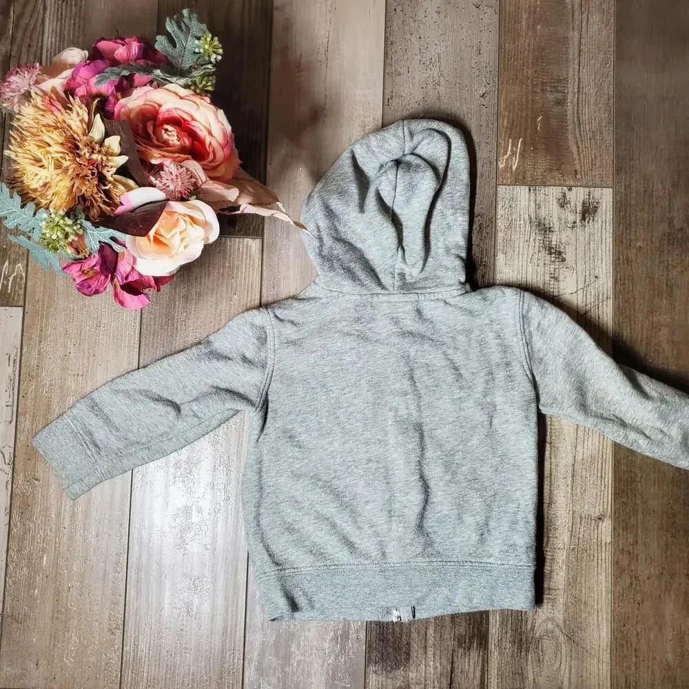 Joe Boxer Gray and Blue Size 18m Toddler Boy Fleece-Lined Zip-Up Hoodie